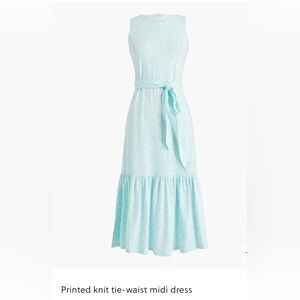 J. Crew Printed knit tie-waist midi dress